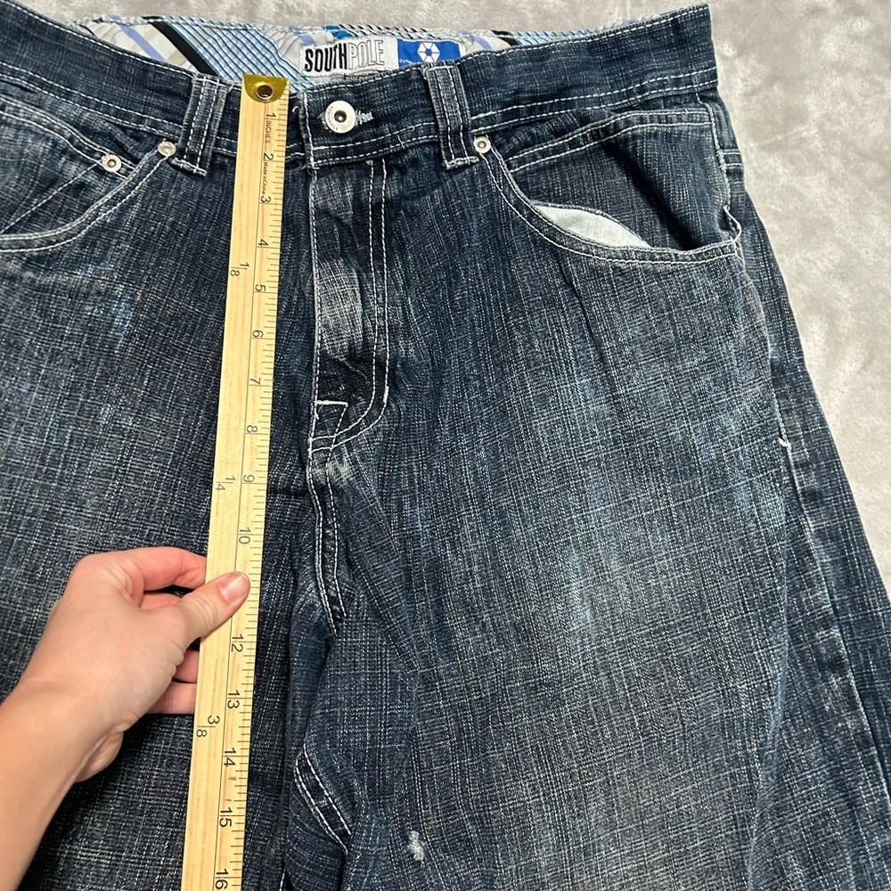 Southpole Vintage Y2K Baggy Jeans Denim Mens 34 Dark Wash - Picture 13 of 14
